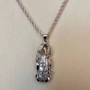 Vintage Encased Biwa Pearls Pendant w/18in Sterling-925 Chain Necklace